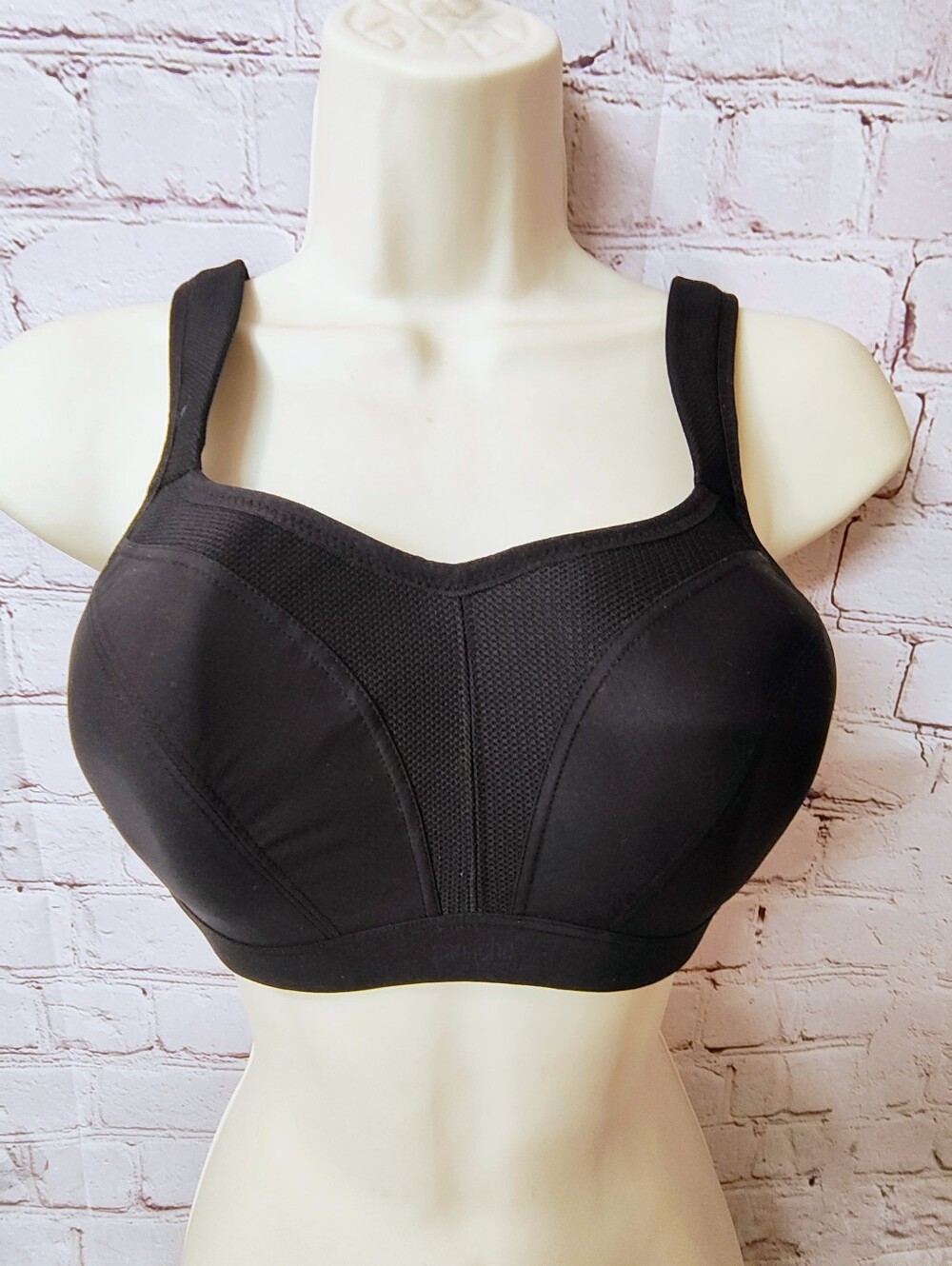 Panache Sport Underwire Black Sports Bra 30F Support High Impact